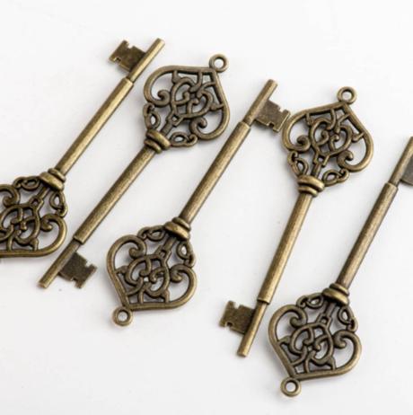 Dekoračné bronzové kľúčiky - 3 ks ( sada ),