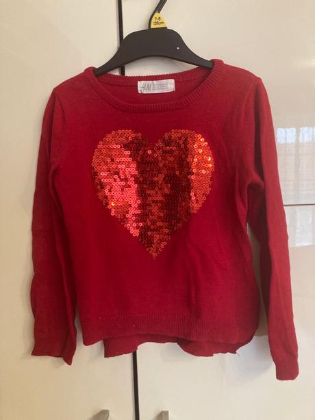 Pulóver so srdieckom, h&m,104