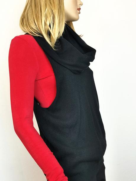 Nennete - dizajnová merino vestička na dva krát, s