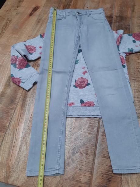 Skinny rifle + mikina, h&m,128