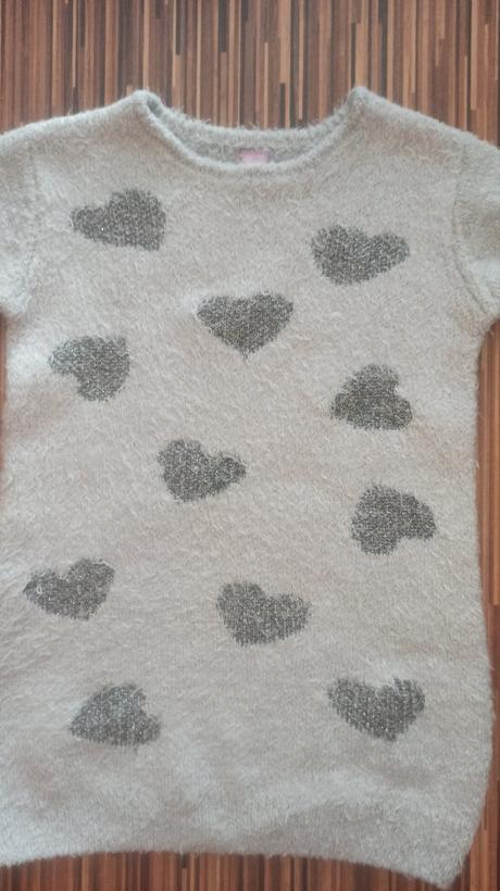 Teply svetrik so srdieckami 122/128, dopodopo,122