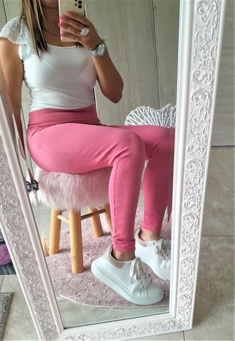 Rebrované legíny s vysokým pásom-s/m, s