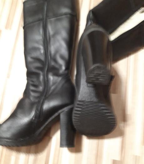 Kožené čižmy 38 velmi teplucke, 38