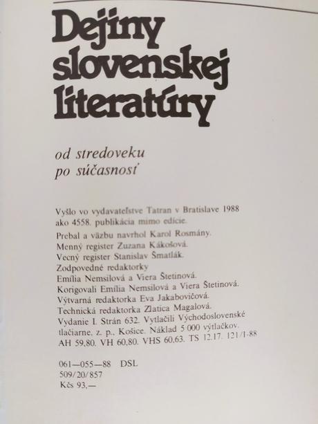 Dejiny slovenskej literatúry, 