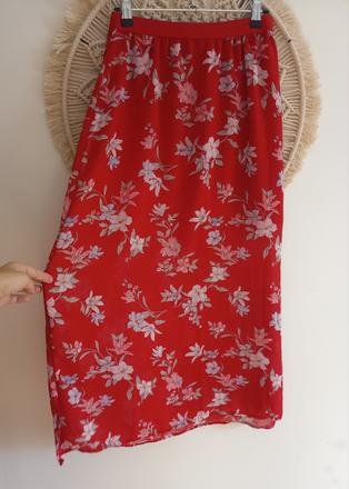 Červená maxi sukňa, h&m,l