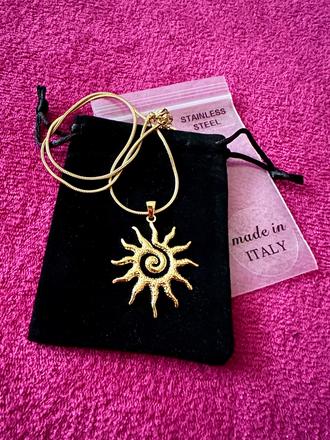 Nový oceľový náhrdelník žiarivé slnko, 