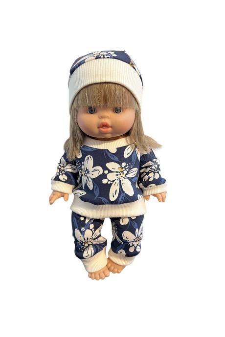 Set pre bábiku minikane - 34 cm, maslové kvety,