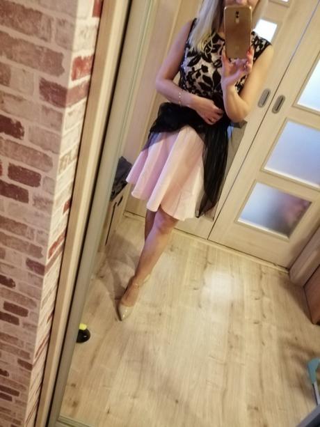 Spoločenské čierno pudrove šaty, veľkosť 36, 36