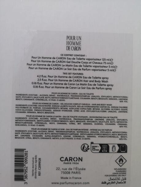 Pour un homme de caron darčeková sada, 