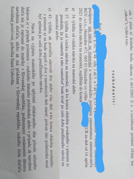 Mám schválenú materskú?