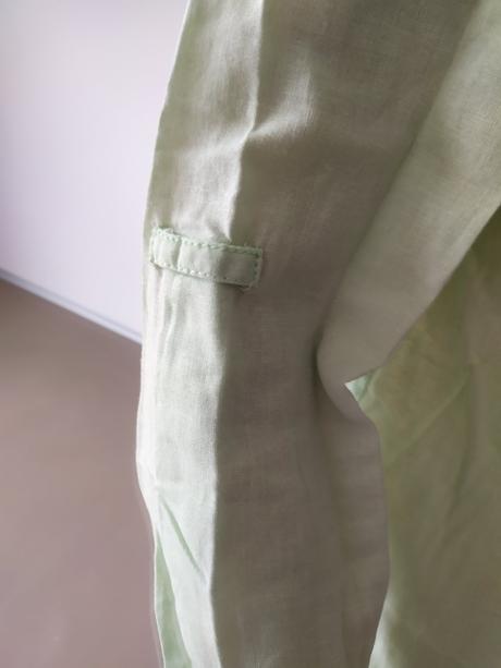 C264 prepracovana  lanova kosela zelenkava, s