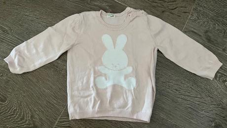 Bledoruzovy pulovrik so zajacikom benetton, benetton,74
