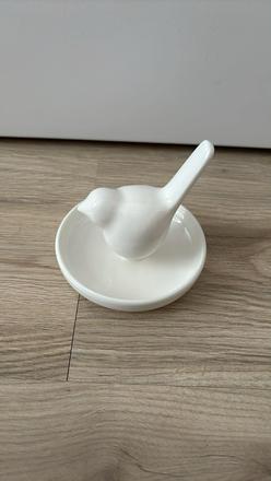 Vtáčik - porcelánový tanierik na šperky s vtáčikom,