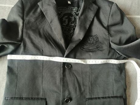 Pásikavé čierne sako caa, v140, 9-10r., c&a,140