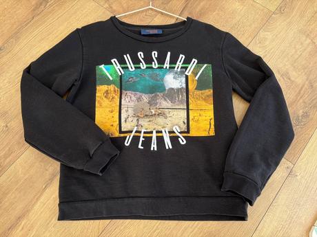 Čierna mikina trussardi jeans, s