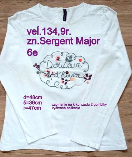Dievčenské tričko veĺ.134, 9r., zn.sergent major, sergent major,134