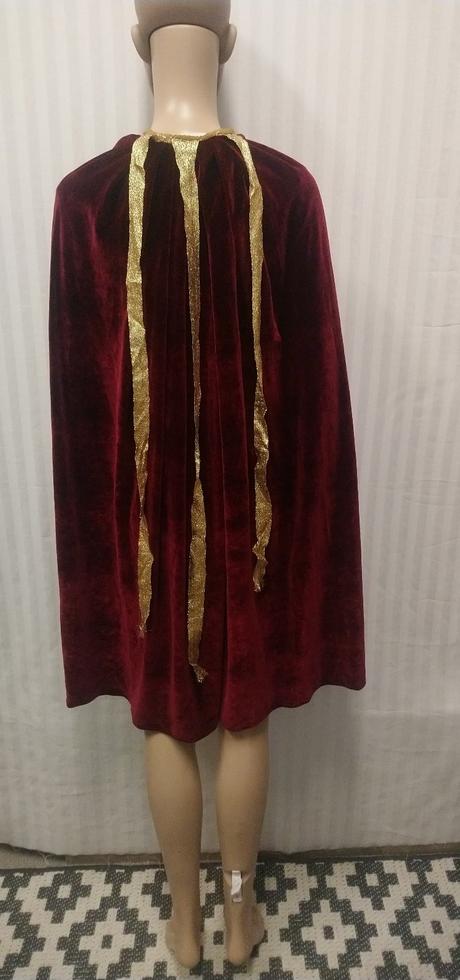 Kostým bordovo zlatý zamatový plášť, univerzálny, 