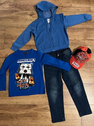 Minecraft tričko, šiltovka (rifle a mikina), terranova,104