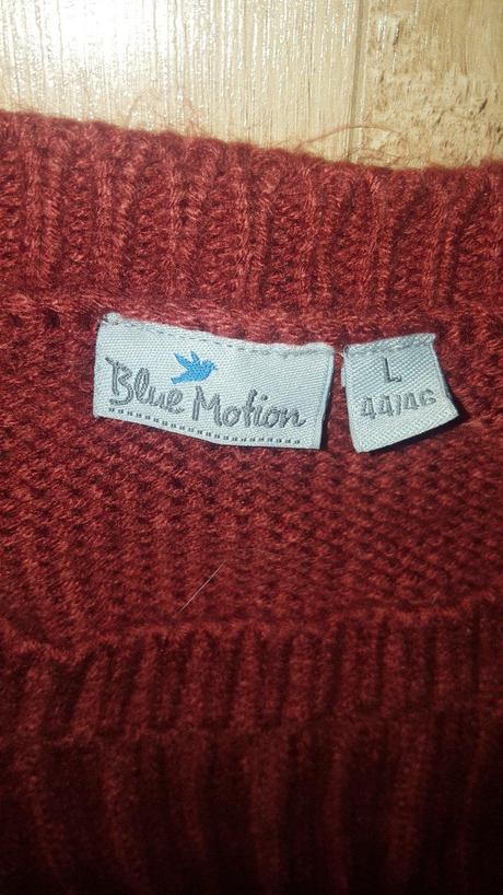 Tehlový predlženy sveter 44-46, 44