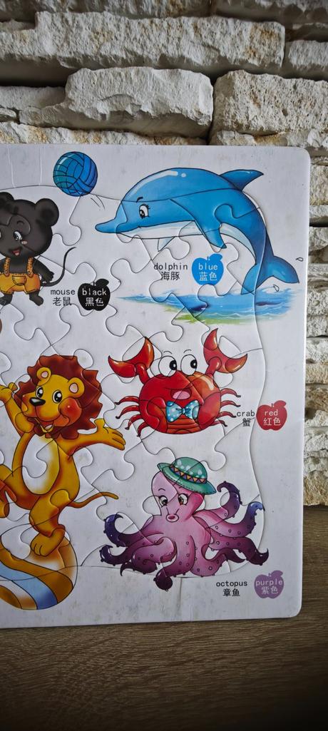 Nové detské puzzle / vkladačka s motívom zvierat,