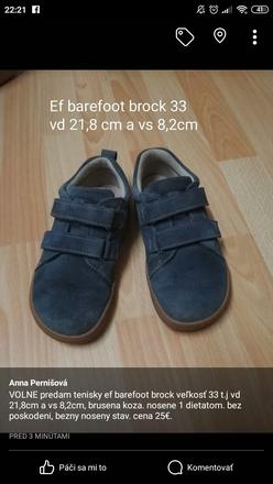 Ef barefoot tenisky 33, 33