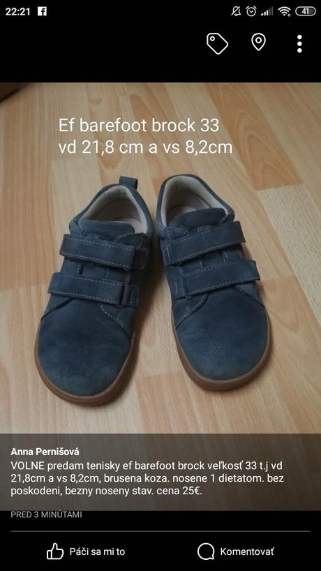 Ef barefoot tenisky 33, 33