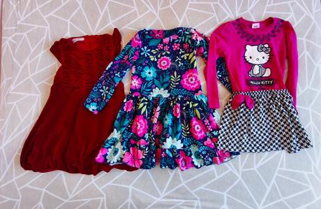 Balík dievčenského oblečenia 110, 116, 122 + obuv, 104–116