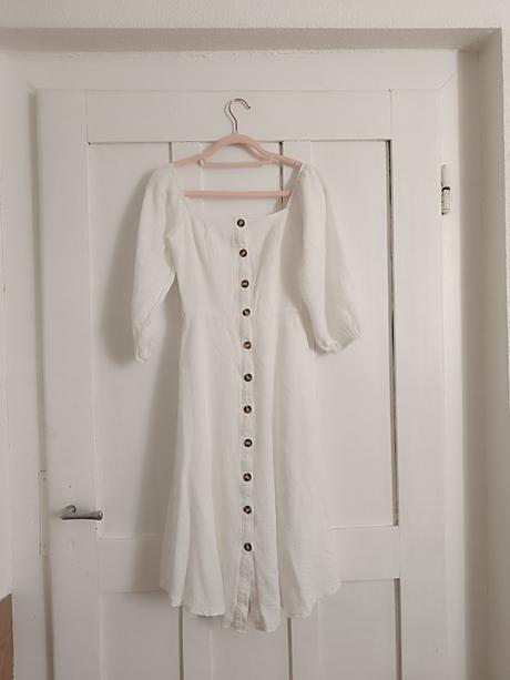 Dámske midi biele šaty, s