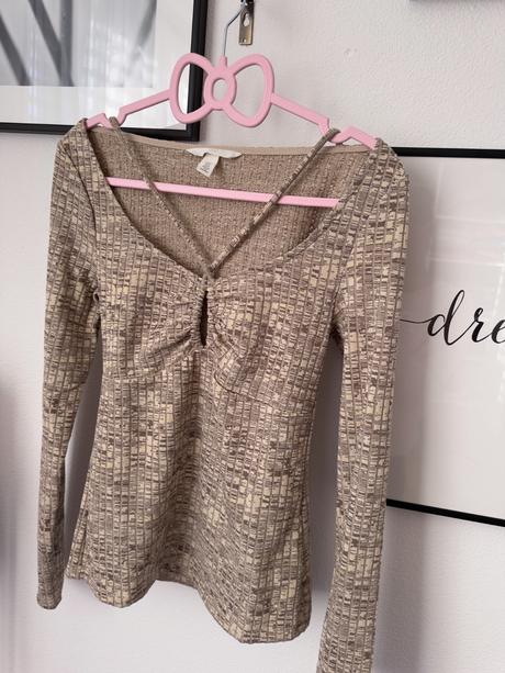 Pieskový elastický sveter, h&m,s