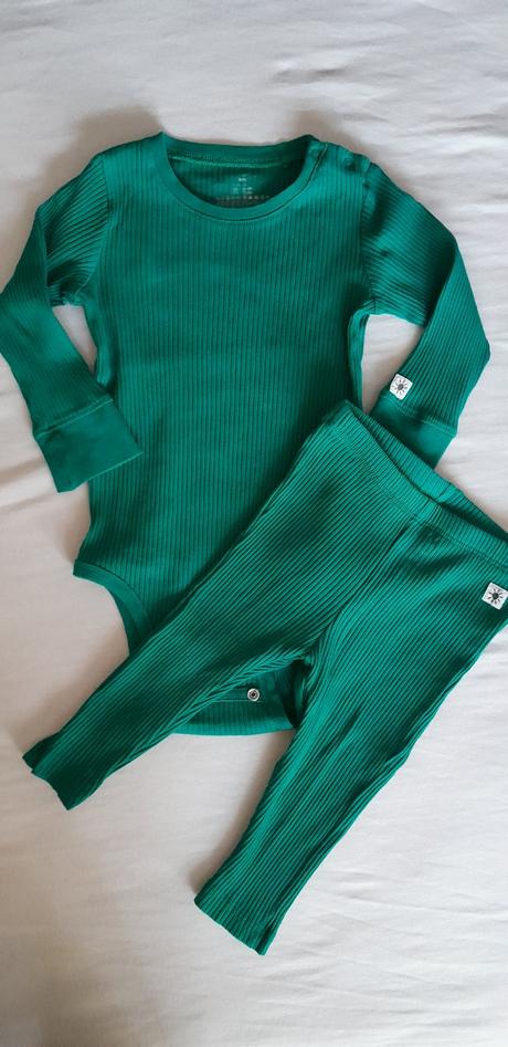 Rebrovaná zelená súprava, lindex,74