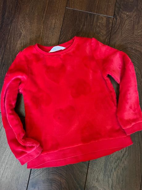 Červená hrubá mikina h&m, h&m,110