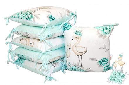 Bavlnený vankúšikový mantinel plameniak, šírka (cm): 35,dĺžka (cm): 30