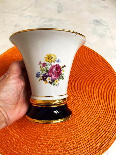 Kobaltová váza royal dux  duchcov, 