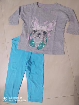 Tričko a 3/4 legíny, 122–134