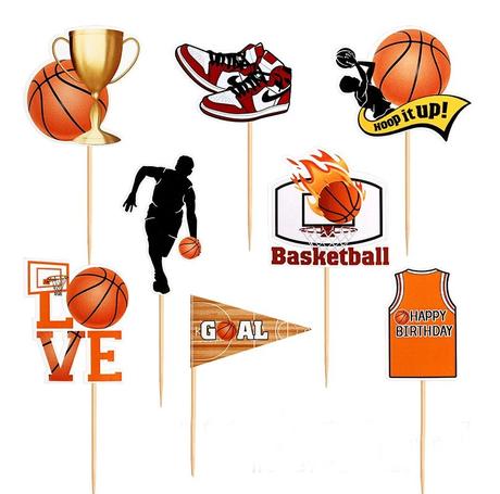 Tortový zápich basketbal love (8ks) - skladom,