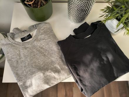 Čierna a sivá basic bavlnené mikiny l-xl, h&m,xl
