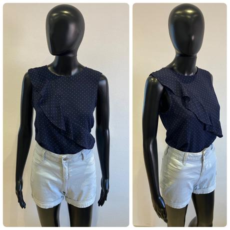 Dámska bodkovaná blúzka s volánom f&f (34), f&f,xs