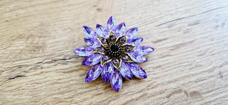 Brošňa ozdobná - kvet -fialový- 55 mm, 