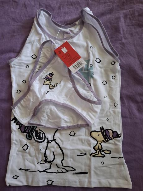 Tielko+nohavičky, peanuts,122 / 128