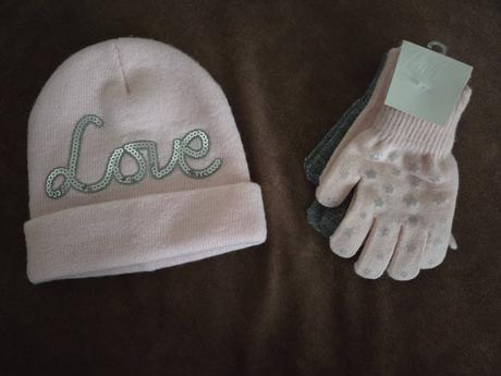 Set ciapka rukavice 110/128, h&m,110