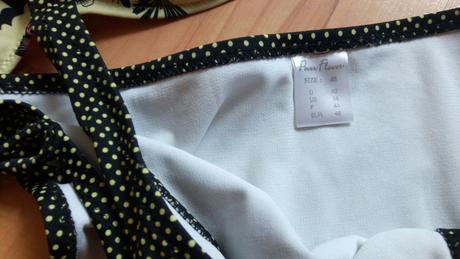 Žlto-čierne plavky s motýľmi - l/xl, l