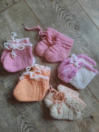 Teplé štrikované papučky na doma 56-62-68, 56