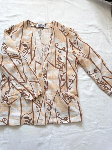 Vintage ľanová bunda caroline rohmer secesný štý, l