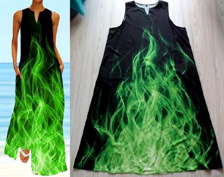 Čierno zelené letné maxi šaty, v.2xl, v. 48, xxl