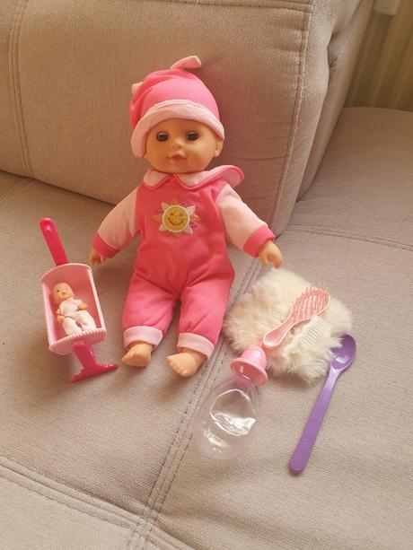 Predám bábiku 31 cm+ bábatko v kolíske, 