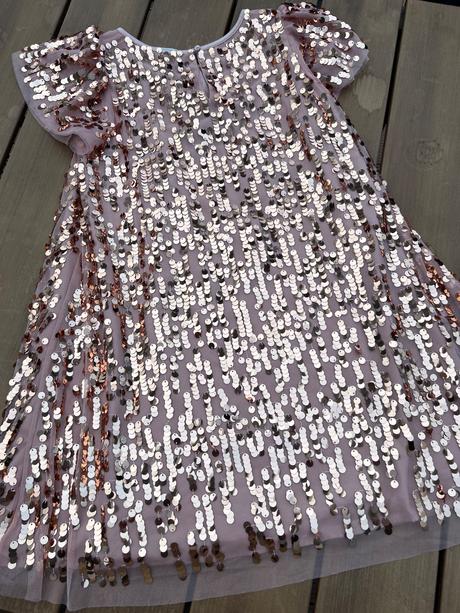 Vianočné flitrové šaty, h&m,140