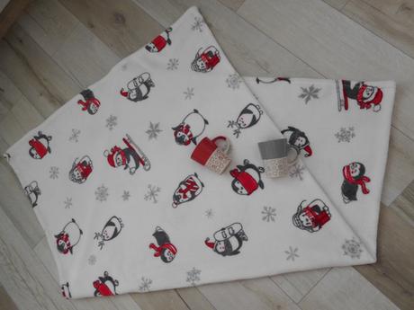 Deka huňatá  tučniaky, kocka  nové, 