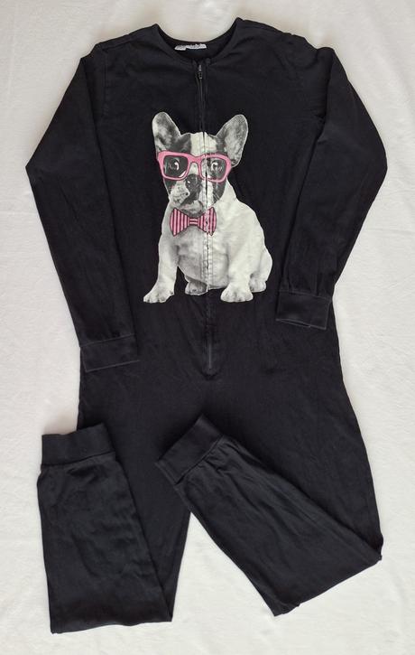 Pyžamový overal čierny, bonprix,152