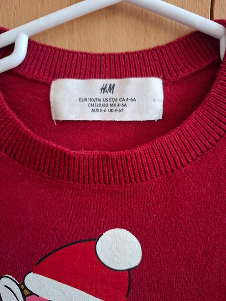 Vianočný sveter, veľ 110/116, h&m,116