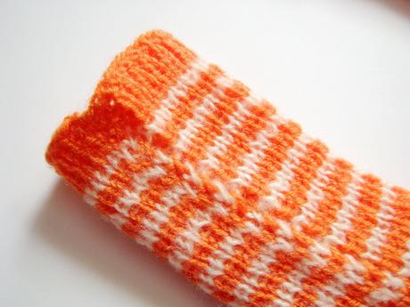 Oranžovo-biele štrikované ponožky, 36 / 37 / 38 / 39 / 40